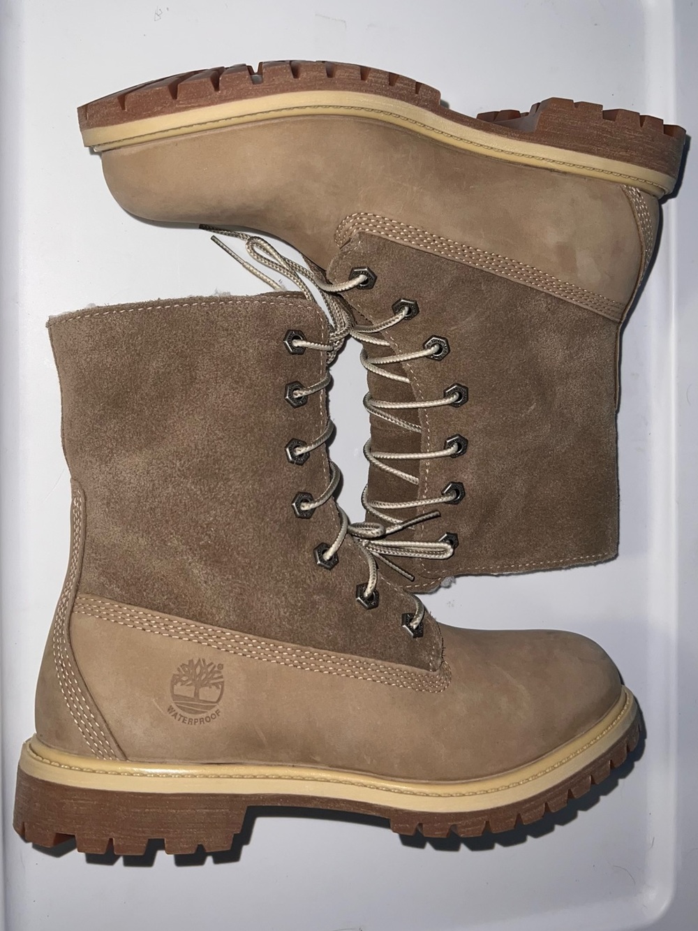 Timberland teddy fleece waterproof fold down boot